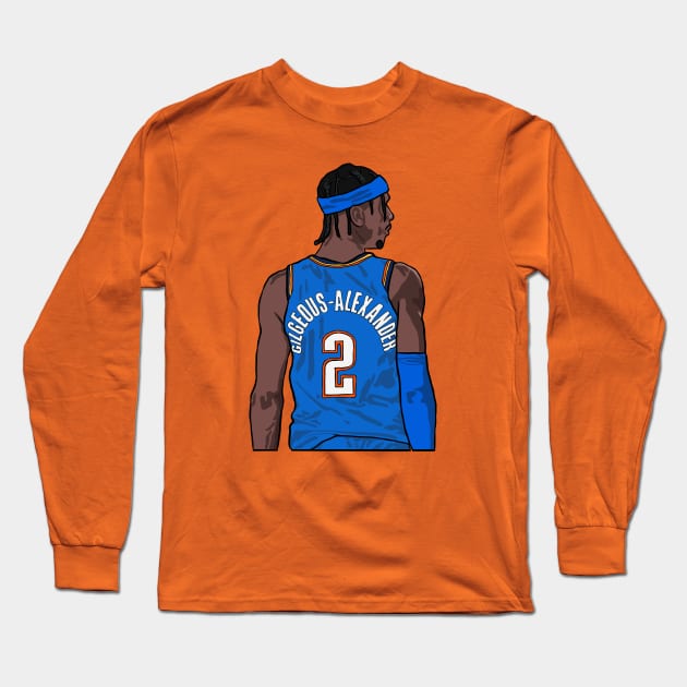 Shai Gilgeous-Alexander Back-To Long Sleeve T-Shirt by rattraptees